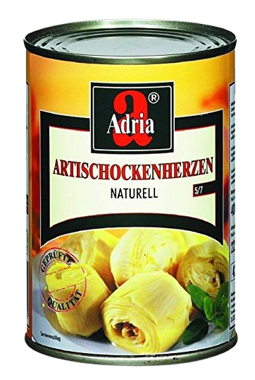 Adria-Artischocken Herzen Naturell 5/7  (ADRIA)  425ml Dose