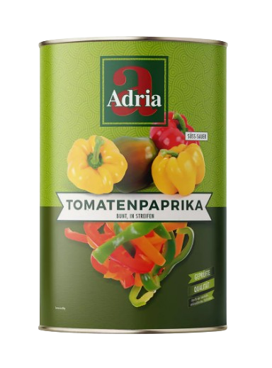 Adria-Tomatenpaprika, 3-farbig, in Streifen 4250ml Dose