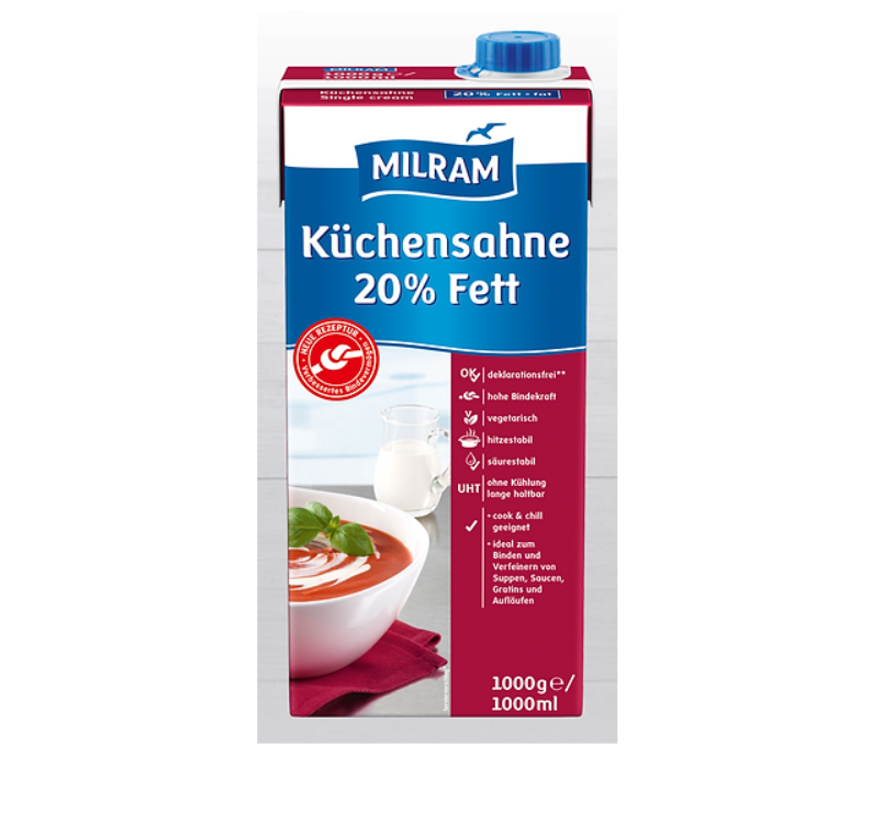 Milram Cooking Cream 20 % Fat-1 Lt. TP. Price