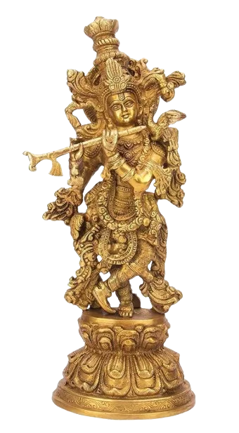 Statue-Krisna aus Messing, Idol-Skulptur Krishna, VE nach gewicht/ Preis pro Kg.
